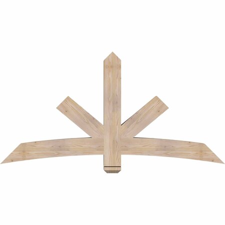 Ekena Millwork Alberta Smooth Timber Gable Bracket, Douglas Fir, 72"W x 36"H x 5 1/2"D x 5 1/2"F, 12/12 Pitch GBW072X36X0606ALB00SDF